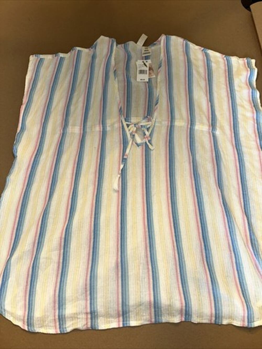 Jessica Simpson Plunging V-Neck Caftan Swim Cover Up MED #SSAT22C51 NWT